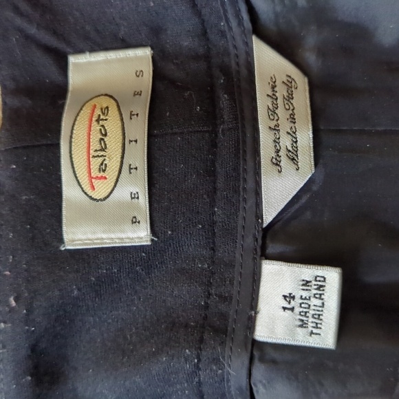 Talbots Black Made In Italy Wool Bootcut Business Professional Pants Size 14 - Picture 2 of 7